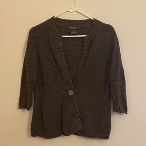 Eddie Bauer khaki green button cardigan